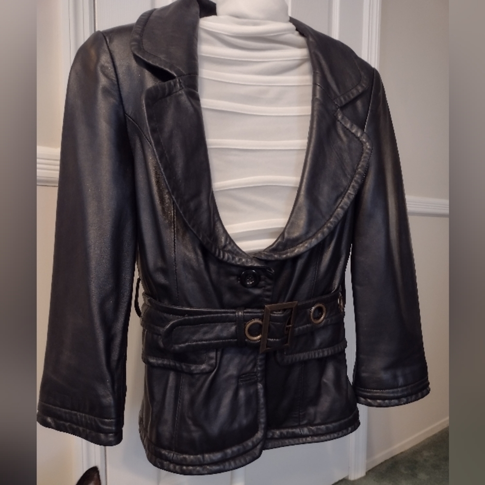 Black Leather Jacket, Size 0, purchased from Victoria Secret Catalogue